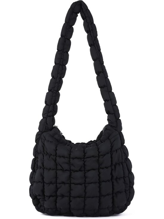 Handbags - Puffer Quilted Shoulder Bag for Women Puffy Bubble Tote Bag Lightweight Nylon Ha
